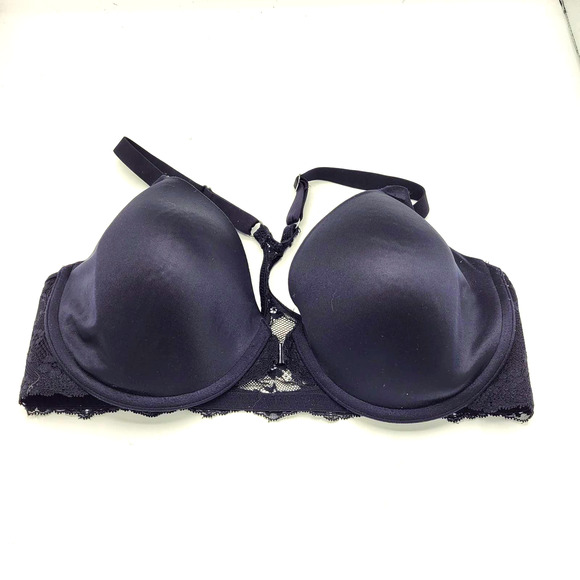 Maidenform Black Push-Up Front Close Underwire T-Back Bra Size 36DD - Picture 1 of 5